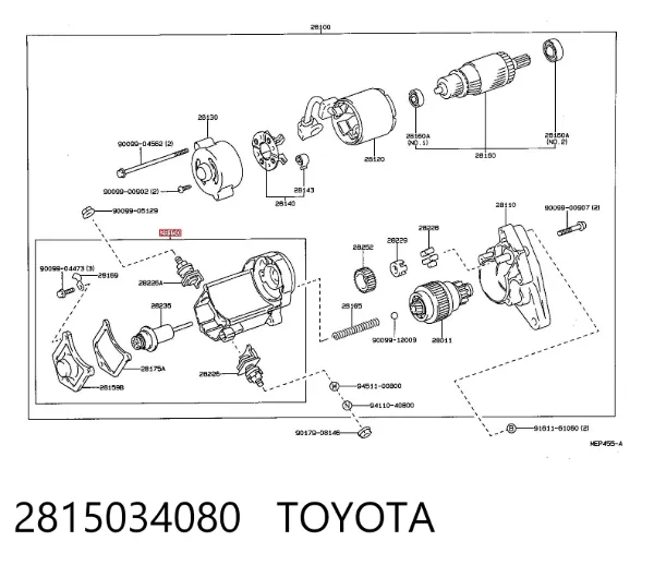 Elektromagnes rozrusznika 2815034080 Toyota