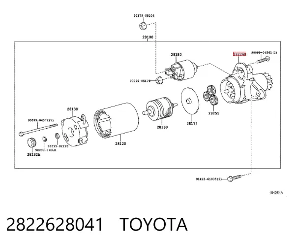 Bendiks rozrusznika 2822628041 Toyota