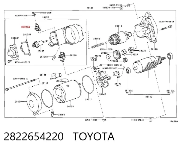 Zestaw naprawczy rozrusznika Toyota Land Cruiser 80