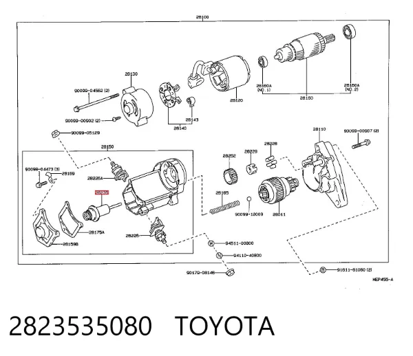 Elektromagnes rozrusznika 2823535080 Toyota