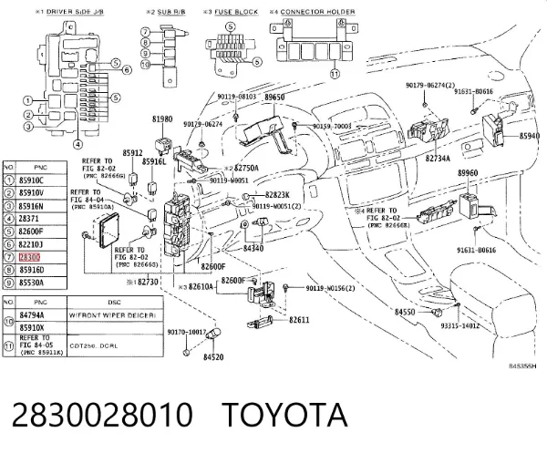 Przekaźnik rozrusznika 2830028010 Toyota