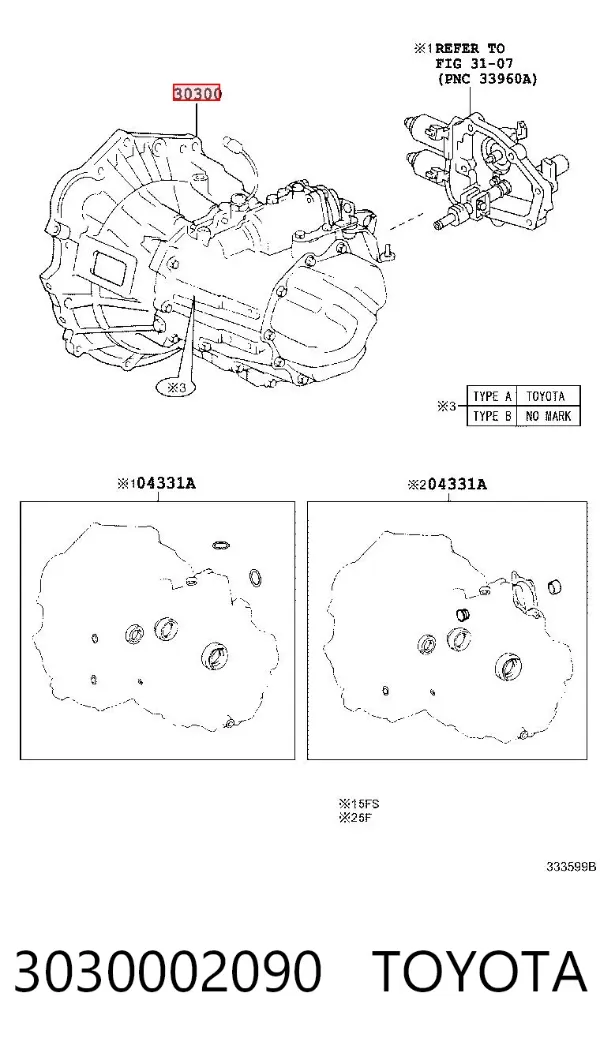 Mechaniczna skrzynia biegów w komplecie 3030002090 Toyota