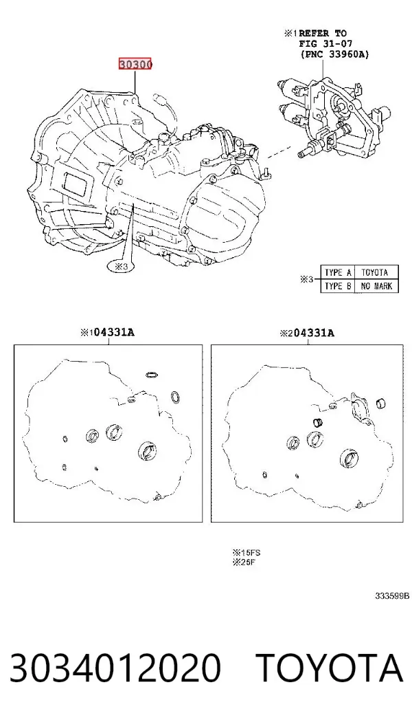 Mechaniczna skrzynia biegów w komplecie 3034012020 Toyota