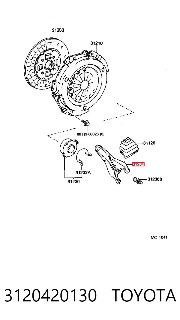 Widełki sprzęgła 3120420130 Toyota
