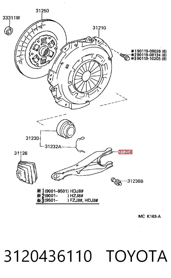 Widełki sprzęgła Toyota Land Cruiser 80