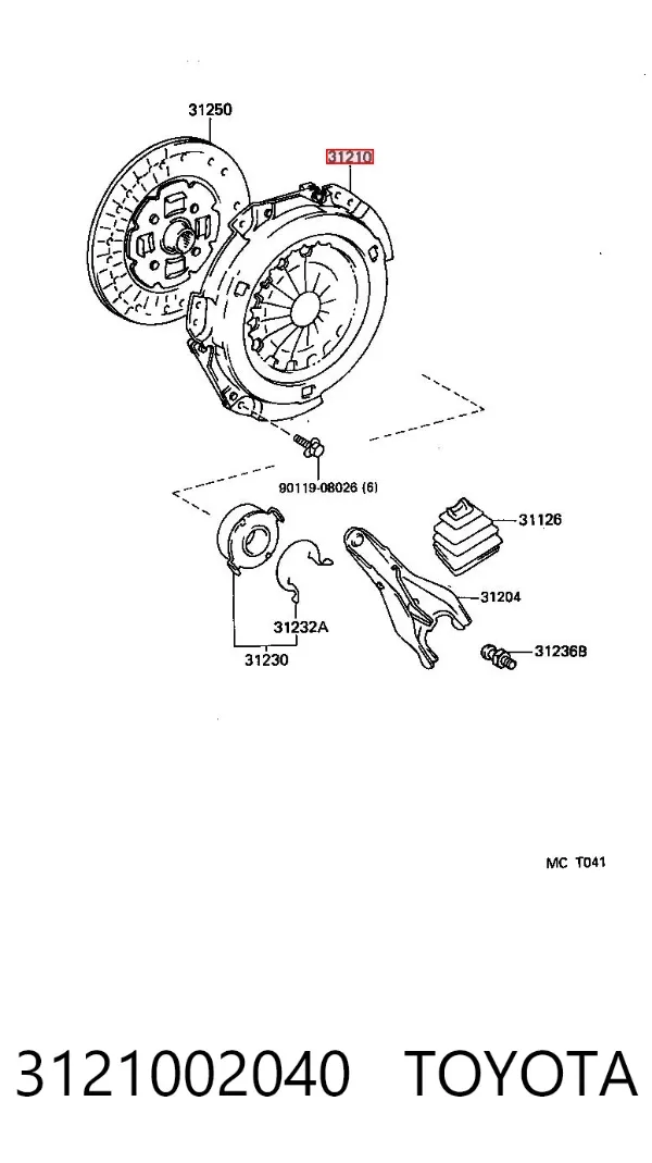 Docisk sprzęgła 3121002040 Toyota