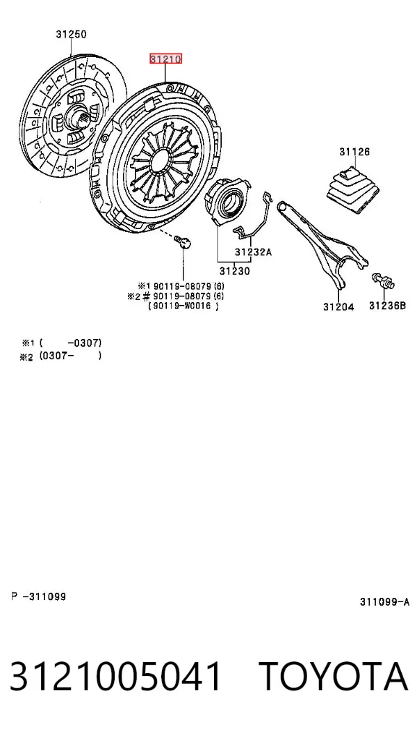 Docisk sprzęgła 3121005041 Toyota