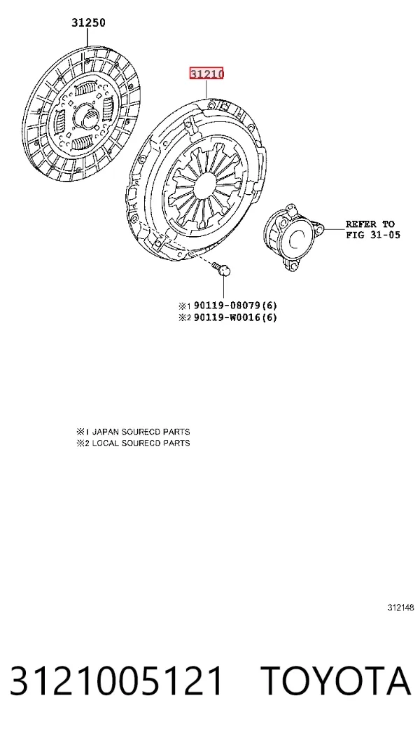 Docisk sprzęgła 3121005121 Toyota