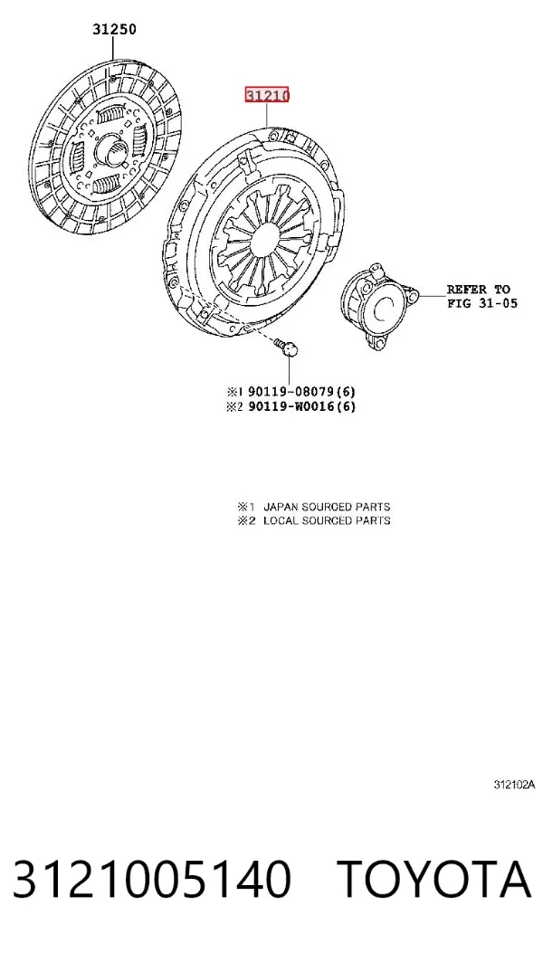 Docisk sprzęgła 3121005140 Toyota
