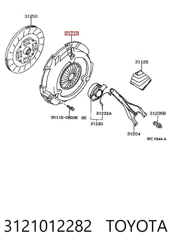 Docisk sprzęgła 3121012282 Toyota