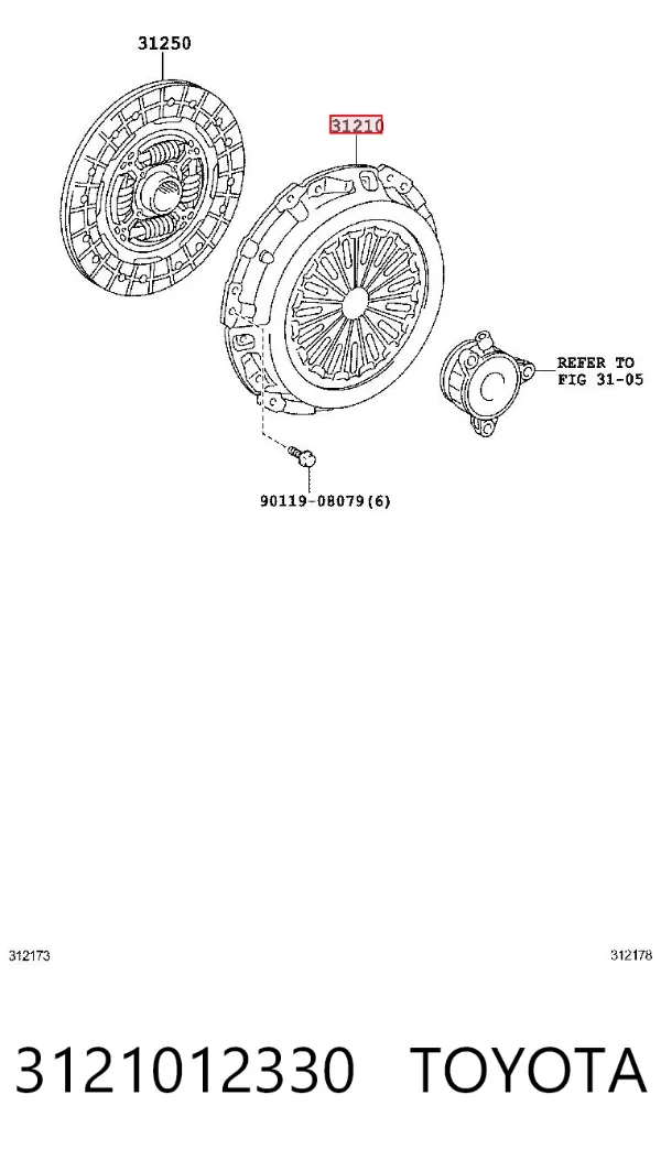 Docisk sprzęgła 3121012330 Toyota