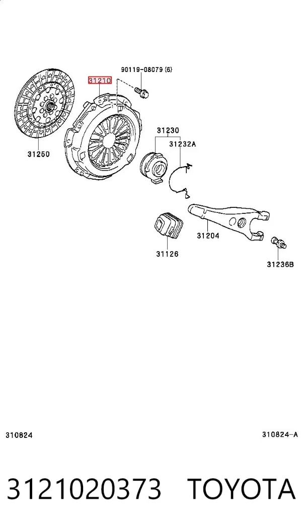 Docisk sprzęgła 3121020373 Toyota