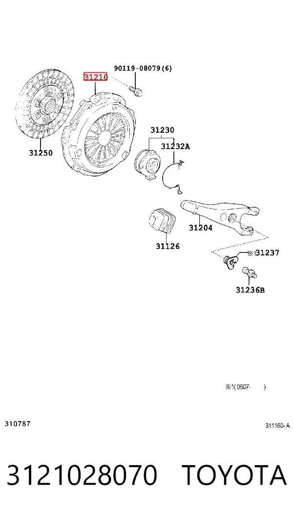 Docisk sprzęgła 3121028070 Toyota
