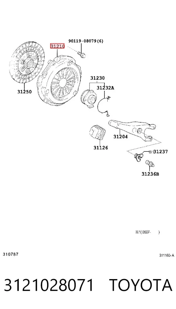 Docisk sprzęgła 3121028071 Toyota