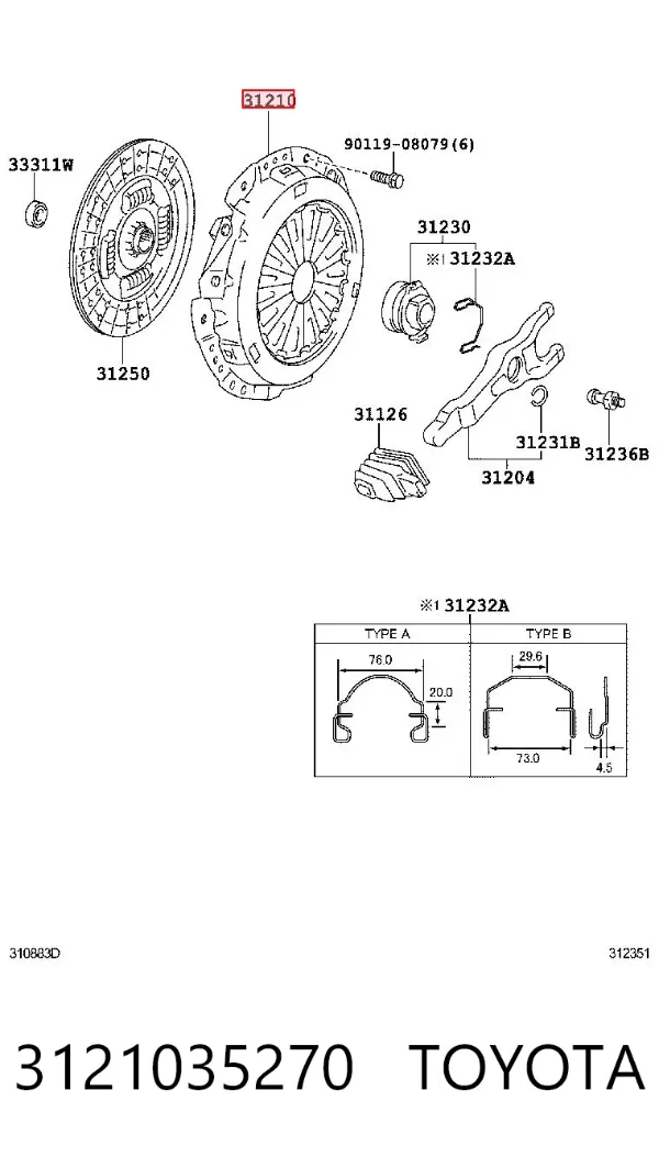 Docisk sprzęgła 3121035270 Toyota