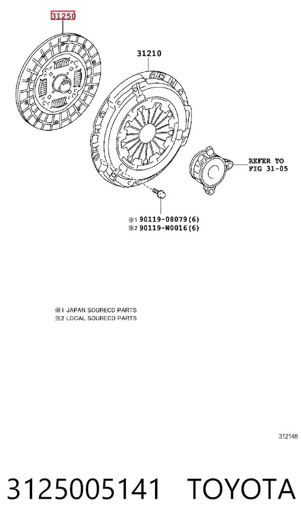 Tarcza sprzęgła 3125005141 Toyota