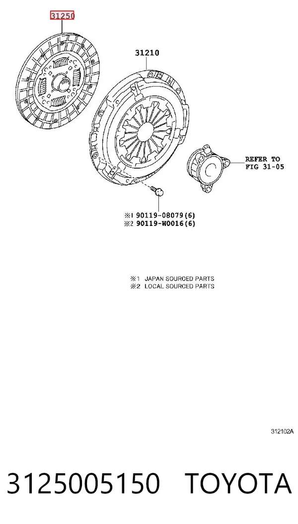 Tarcza sprzęgła 3125005150 Toyota