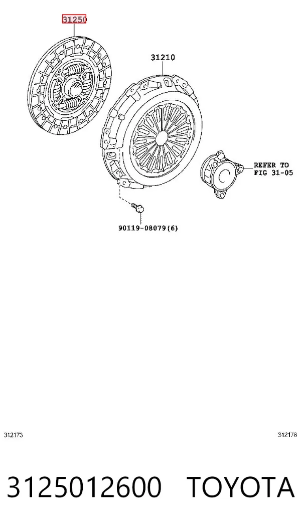 Tarcza sprzęgła 3125012600 Toyota
