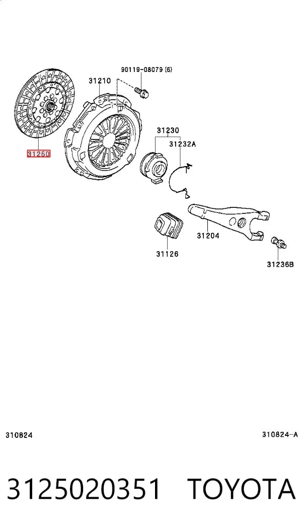Tarcza sprzęgła 3125020351 Toyota