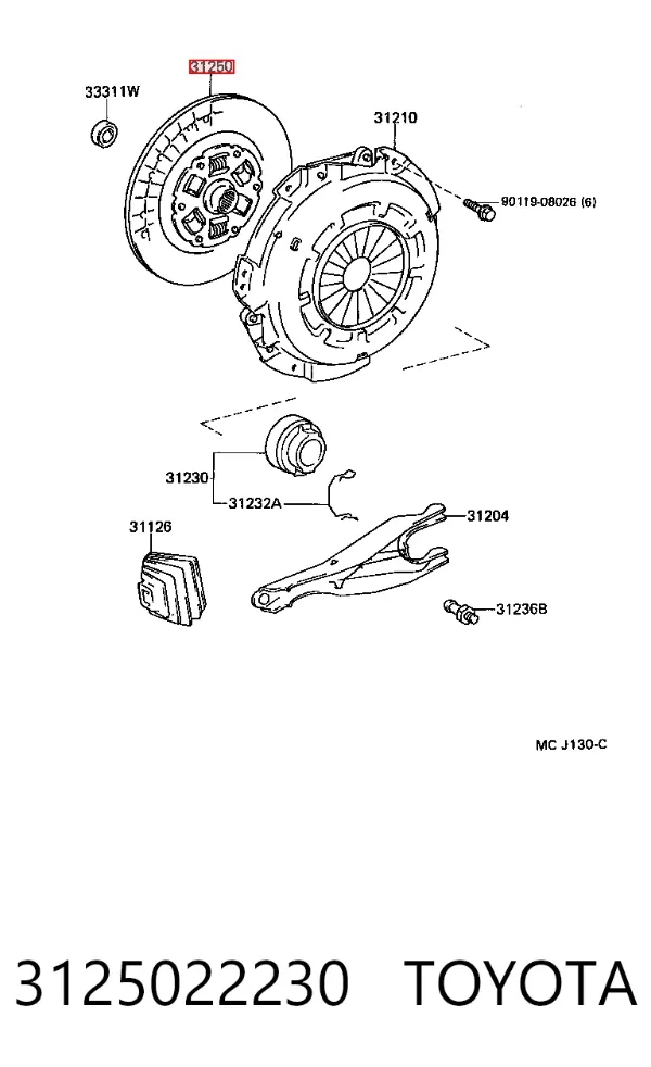 Tarcza sprzęgła 3125022230 Toyota