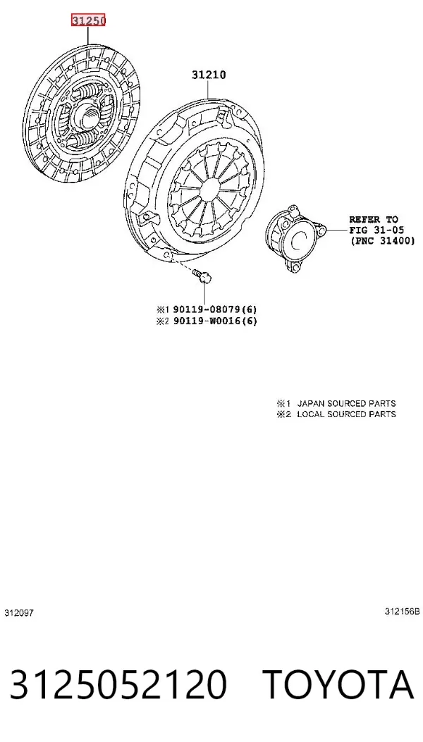 Tarcza sprzęgła 3125052120 Toyota