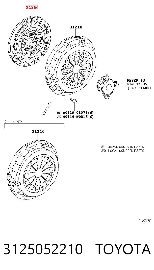 Tarcza sprzęgła 3125052210 Toyota