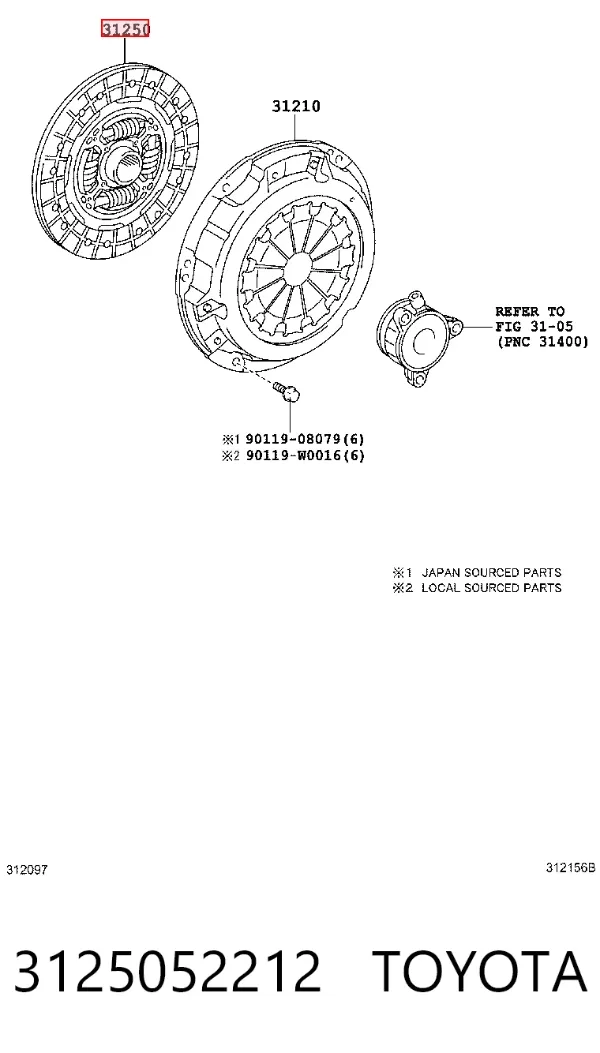 Tarcza sprzęgła 3125052212 Toyota