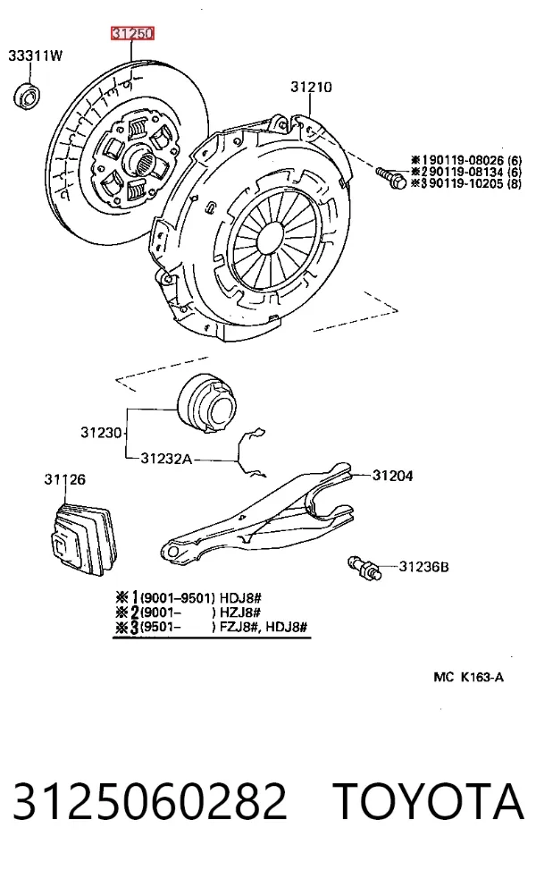 Tarcza sprzęgła 3125060282 Toyota
