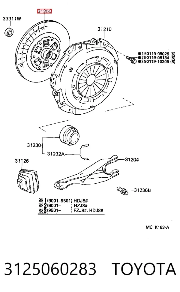 Tarcza sprzęgła 3125060283 Toyota