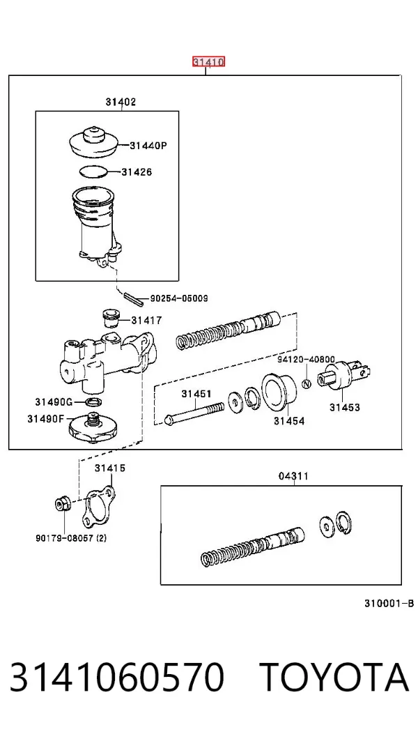 Cylinder sprzęgła główny 3141060570 Toyota