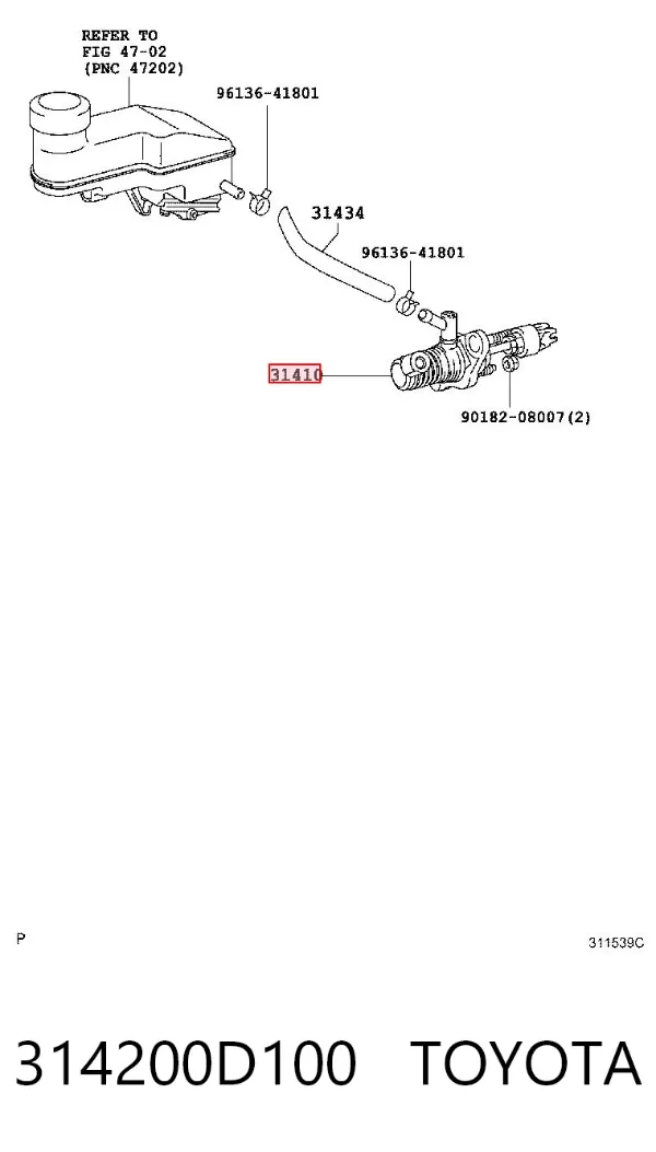 Cylinder sprzęgła główny 314200D100 Toyota