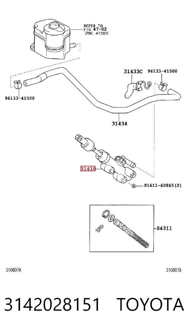 Cylinder sprzęgła główny Toyota Avensis Verso