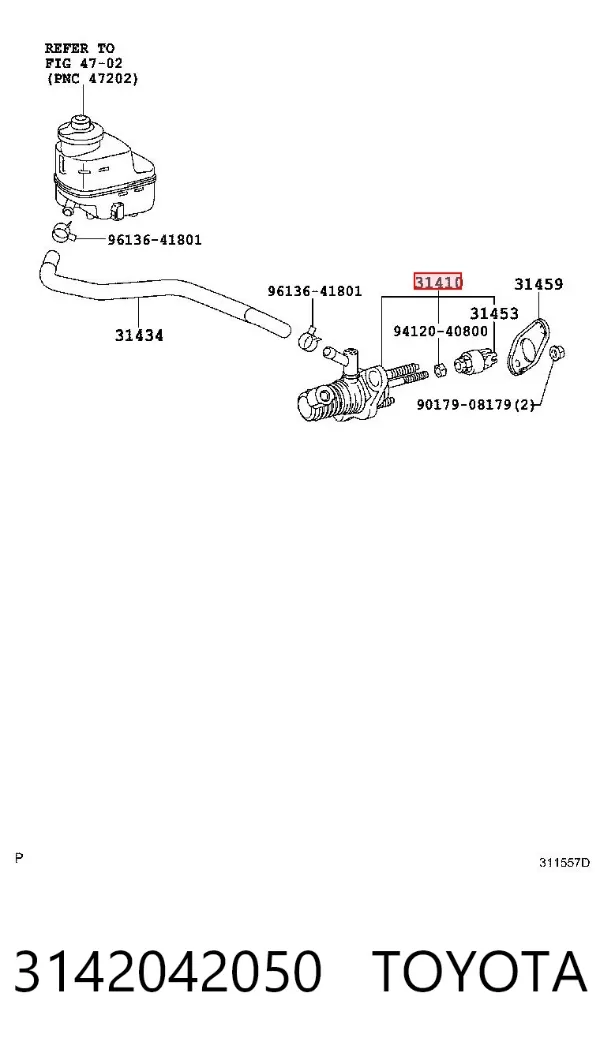 Cylinder sprzęgła główny 3142042050 Toyota