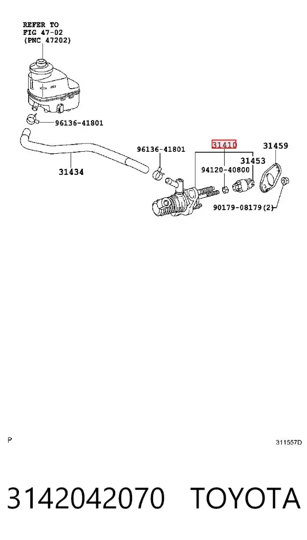 Cylinder sprzęgła główny 3142042070 Toyota