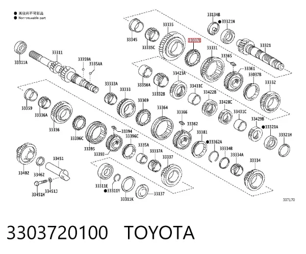 Pierścień synchronizatora 3303720100 Toyota
