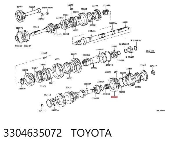 Koło zębate 5. biegu napędzające Toyota Hiace III