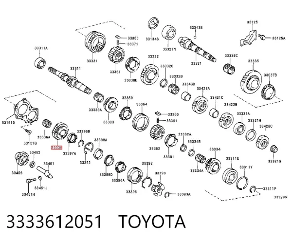 Koło zębate 5. biegu napędzające 3333612051 Toyota