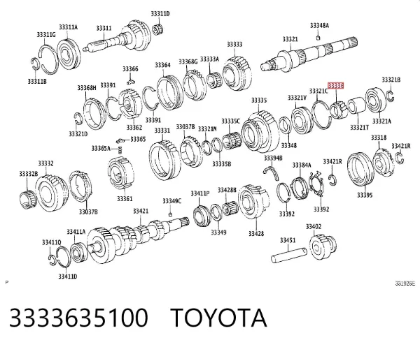 Koło zębate 5. biegu napędzające 3333635100 Toyota