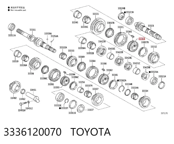 Piasta synchronizatora 1/2 biegu 3336120070 Toyota