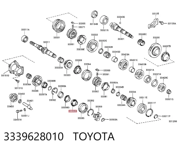 Pierścień synchronizatora 3339628010 Toyota