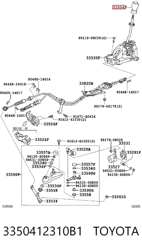 Dźwignia zmiany biegów 3350412310B1 Toyota