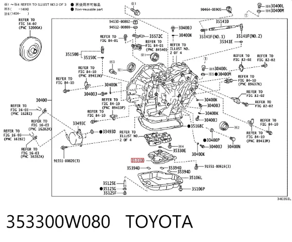 Filtr automatycznej skrzyni biegów 353300W080 Toyota