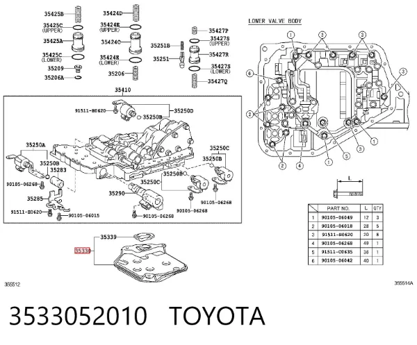 Filtr automatycznej skrzyni biegów 3533052010 Toyota