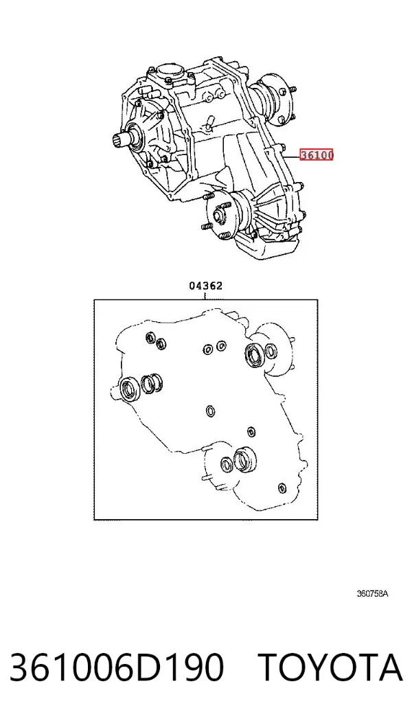 Skrzynia rozdzielcza 361006D190 Toyota