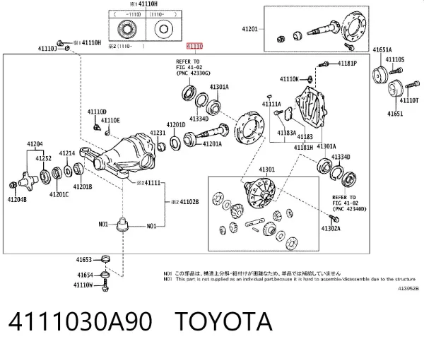 Reduktor mostu tylnego 4111030A90 Toyota