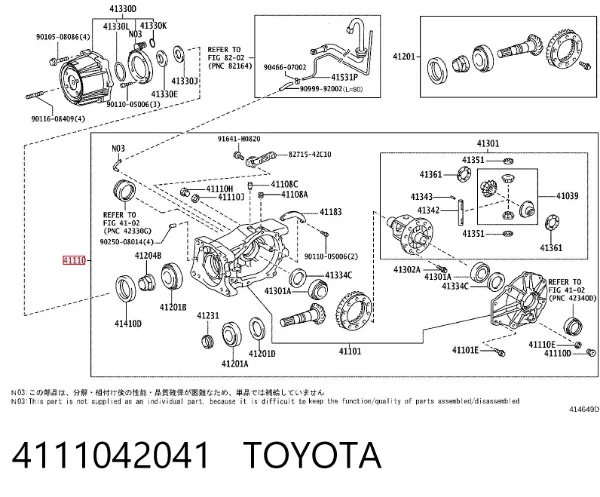 Reduktor mostu tylnego 4111042041 Toyota