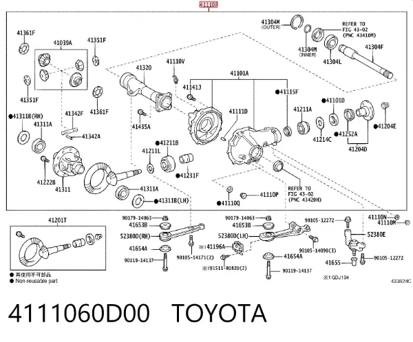 Reduktor mostu przedniego 4111060D00 Toyota