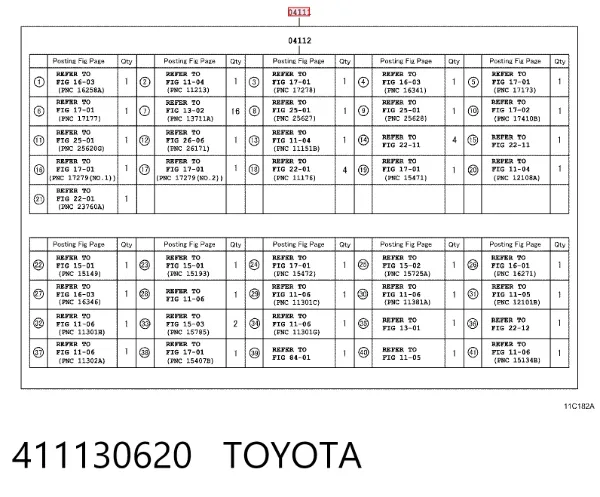 Zestaw uszczelek silnika pełny 411130620 Toyota