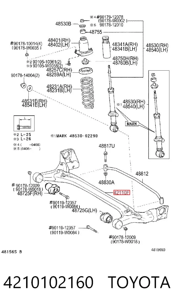 Korpus osi tylnej 4210102160 Toyota
