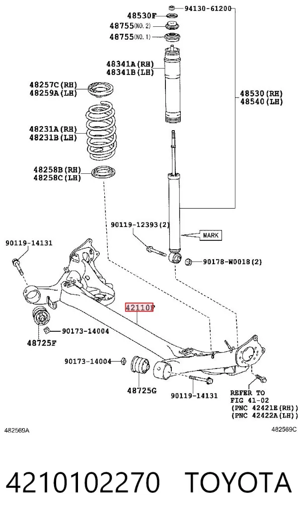 Korpus osi tylnej 4210102270 Toyota